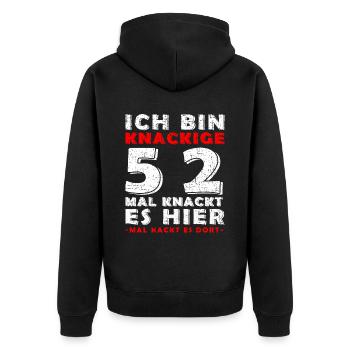 52. Geburtstag Geschenkidee 52 Jahre Alt Geschenk - Unisex Premium Bio Zip Hoodie - Schwarz - Hinten - Nico (187cm)
