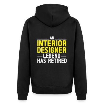 Interior Designer Gift Interior Decoration Designer - Unisex Premium Organic Zip Hoodie - black - Back - Nico (187cm)