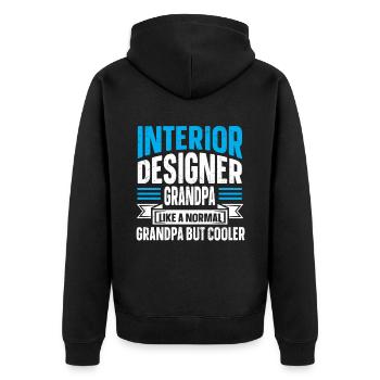 Interior Designer Gift Interior Decoration Designer - Unisex Premium Organic Zip Hoodie - black - Back - Nico (187cm)