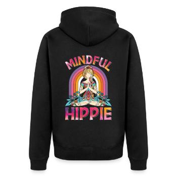 Méditation Yoga Paix Gentillesse Tie Dy - Veste à capuche bio Premium Unisexe - noir - Dos - Nico (187cm)