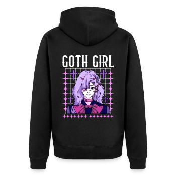 Goth Girl - Unisex Premium Organic Zip Hoodie - black - Back - Nico (187cm)