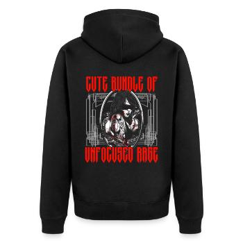 Funny Gothic Goth - Unisex Premium Organic Zip Hoodie - black - Back - Nico (187cm)