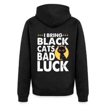 Funny Gothic Goth - Unisex Premium Organic Zip Hoodie - black - Back - Nico (187cm)
