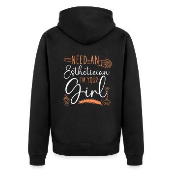 Cute Licensed Esthetician Skincare - Unisex Premium Bio Zip Hoodie - Schwarz - Hinten - Nico (187cm)