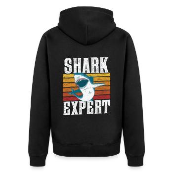 Shark Expert Shark Sharks Shark Diving Shark Tooth - Unisex Premium Organic Zip Hoodie - black - Back - Nico (187cm)