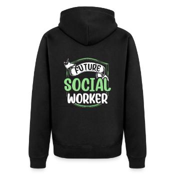 Future Social Worker Profession Social Worker - Unisex Premium Organic Zip Hoodie - black - Back - Nico (187cm)