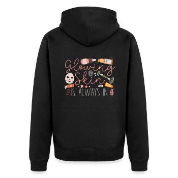 Cute Licensed Esthetician Skincare - Unisex Premium Bio Zip Hoodie - Schwarz - Hinten - Nico (187cm)