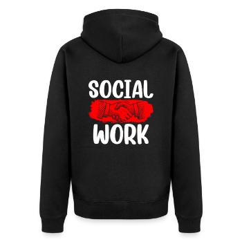Social Work Social Work Social Worker Profession - Unisex Premium Organic Zip Hoodie - black - Back - Nico (187cm)