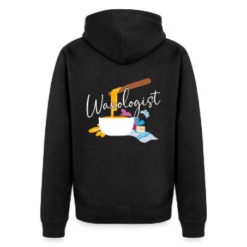 Cute Esthetician Skincare - Unisex Premium Bio Zip Hoodie - Schwarz - Hinten - Nico (187cm)