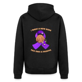 Fibromyalgie Rhumatisme mignon - Veste à capuche bio Premium Unisexe - noir - Dos - Nico (187cm)