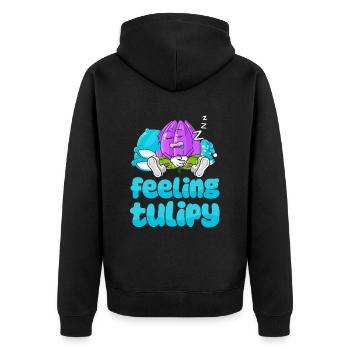 Tulips Cute - Unisex Premium Organic Zip Hoodie - black - Back - Nico (187cm)