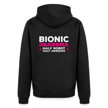 Bionisches Hüft-oma-design Für Einen Überlebenden - Veste à capuche bio Premium Unisexe - noir - Dos - Nico (187cm)