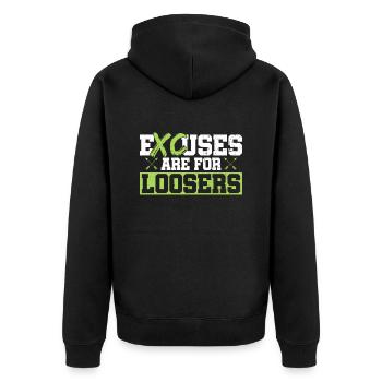 Xc-läufer-design Für Einen Xc-lauf - Unisex Premium Bio Zip Hoodie - Schwarz - Hinten - Nico (187cm)