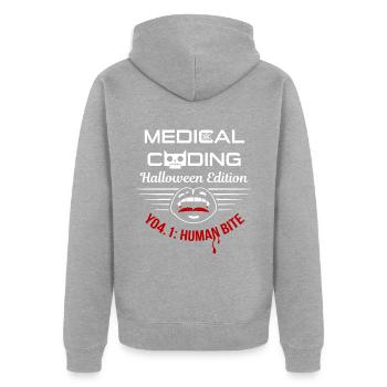 Halloween Medicine Coder Medical - Veste à capuche bio Premium Unisexe - gris chiné - Dos - Nico (187cm)