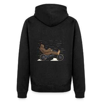 Bigfoot Liegerad Radfahrer Pedal Radfahren - Unisex Premium Bio Zip Hoodie - Schwarz - Hinten - Nico (187cm)