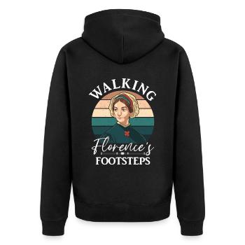 Krankenschwester Florence Nightingale Medizinische - Unisex Premium Bio Zip Hoodie - Schwarz - Hinten - Nico (187cm)