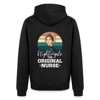 Krankenschwester Florence Nightingale Medizinische - Unisex Premium Bio Zip Hoodie - Schwarz - Hinten - Nico (187cm)