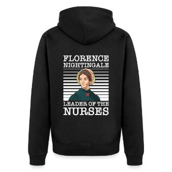 Krankenschwester Florence Nightingale Medizinische - Unisex Premium Bio Zip Hoodie - Schwarz - Hinten - Nico (187cm)