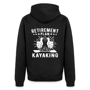 Kayaking Kayak - Unisex Premium Bio Zip Hoodie - Schwarz - Hinten - Nico (187cm)