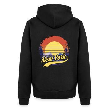 New York - Veste à capuche bio Premium Unisexe - noir - Dos - Nico (187cm)