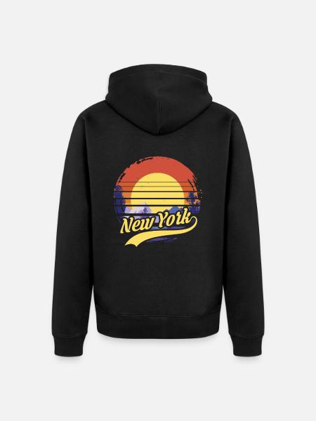 New York - Unisex Premium Organic Zip Hoodie - black