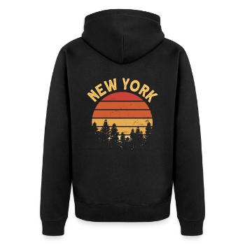 New York - Veste à capuche bio Premium Unisexe - noir - Dos - Nico (187cm)