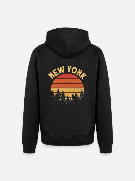 New York - Unisex Premium Organic Zip Hoodie - black