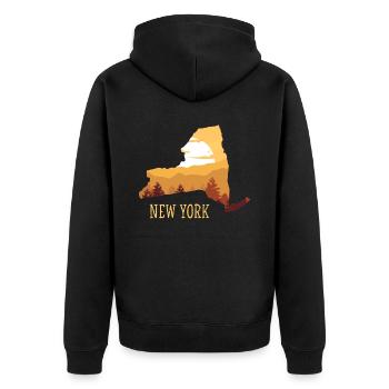 New York - Veste à capuche bio Premium Unisexe - noir - Dos - Nico (187cm)