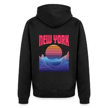New York - Veste à capuche bio Premium Unisexe - noir - Dos - Nico (187cm)