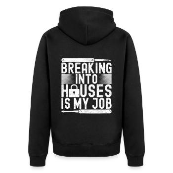 Schlüsseldienst Locksmith Dietrich - Unisex Premium Bio Zip Hoodie - Schwarz - Hinten - Nico (187cm)