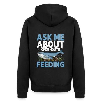 Ozean Meer Wal Zitat für Wal Meeressäugetiere - Unisex Premium Bio Zip Hoodie - Schwarz - Hinten - Nico (187cm)
