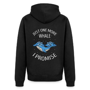 Buckelwal Design für Ozean Meer Wal und Wale - Unisex Premium Bio Zip Hoodie - Schwarz - Hinten - Nico (187cm)