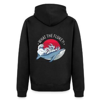 Walbeobachtung Design für Wale - Unisex Premium Bio Zip Hoodie - Schwarz - Hinten - Nico (187cm)