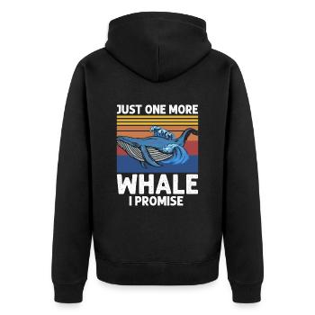 Ozean Meer Wal Zitat für Wal Meeressäugetiere - Unisex Premium Bio Zip Hoodie - Schwarz - Hinten - Nico (187cm)