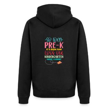 Kindergarten Child School Enrollment School Gift - Unisex Premium Organic Zip Hoodie - black - Back - Nico (187cm)