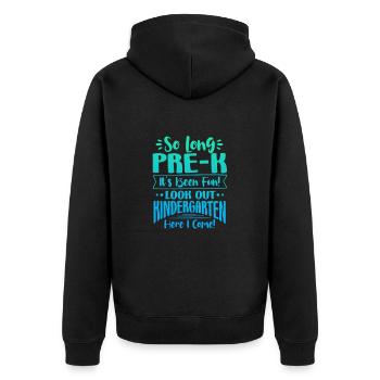 Enfant de maternelle Inscription scolaire Cadeau scolaire - Veste à capuche bio Premium Unisexe - noir - Dos - Nico (187cm)