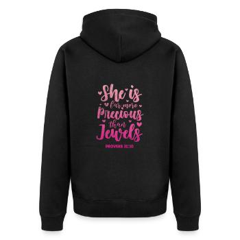 Bible - Unisex Premium Organic Zip Hoodie - black - Back - Nico (187cm)