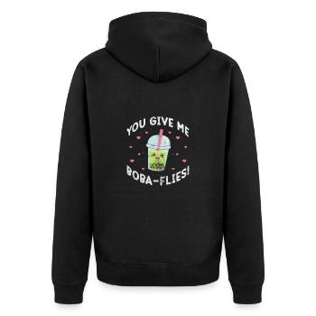Bubble Tea Boba Tea Kawaii Cadeau - Veste à capuche bio Premium Unisexe - noir - Dos - Nico (187cm)