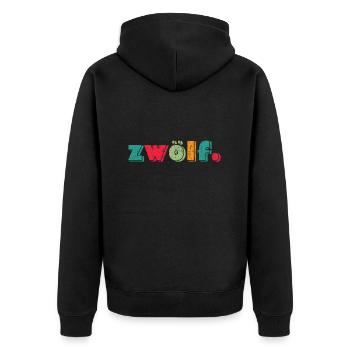12. Geburtstag 12 Jahre 12ter Geburtstagsgeschenk - Unisex Premium Bio Zip Hoodie - Schwarz - Hinten - Nico (187cm)