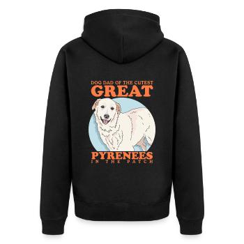 Chien de montagne pyrénéen Papa Chien Chien Propriétaire Cadeau - Veste à capuche bio Premium Unisexe - noir - Dos - Nico (187cm)