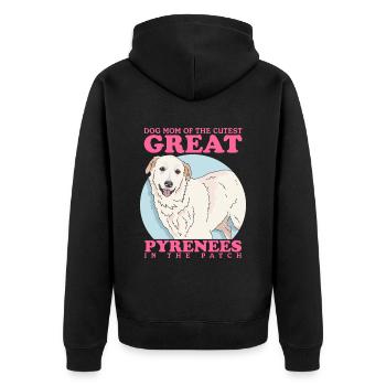 Chien de montagne des Pyrénées Maman Chien Propriétaire Cadeau - Veste à capuche bio Premium Unisexe - noir - Dos - Nico (187cm)