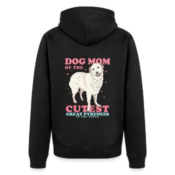 Chien de montagne des Pyrénées Maman Chien Propriétaire Cadeau - Veste à capuche bio Premium Unisexe - noir - Dos - Nico (187cm)