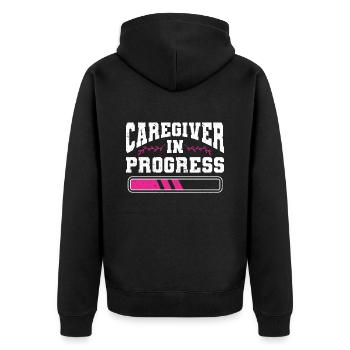 Caregiver Gift Nurse - Unisex Premium Organic Zip Hoodie - black - Back - Nico (187cm)