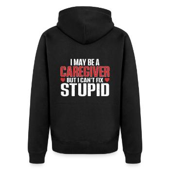 Caregiver Gift Nurse - Unisex Premium Organic Zip Hoodie - black - Back - Nico (187cm)