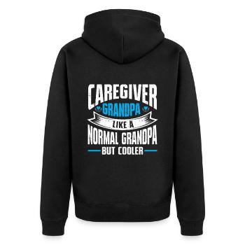 Caregiver Gift Nurse - Unisex Premium Organic Zip Hoodie - black - Back - Nico (187cm)