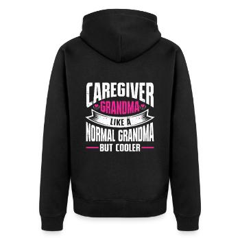 Caregiver Gift Nurse - Unisex Premium Organic Zip Hoodie - black - Back - Nico (187cm)