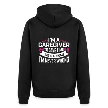 Caregiver Gift Nurse - Unisex Premium Organic Zip Hoodie - black - Back - Nico (187cm)