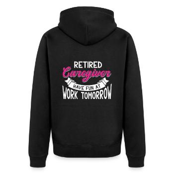 Caregiver Gift Nurse - Unisex Premium Organic Zip Hoodie - black - Back - Nico (187cm)