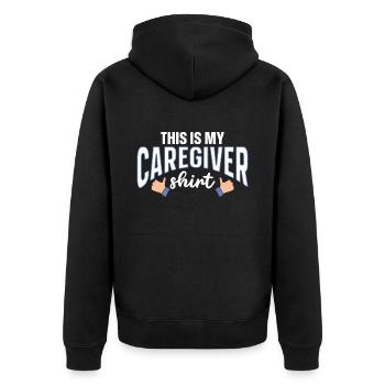 Caregiver Gift Nurse - Unisex Premium Organic Zip Hoodie - black - Back - Nico (187cm)