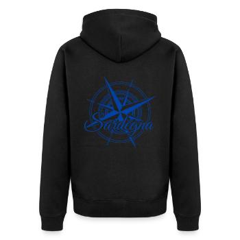 Sardegna Sardinia Compass Sardinia - Unisex Premium Organic Zip Hoodie - black - Back - Nico (187cm)